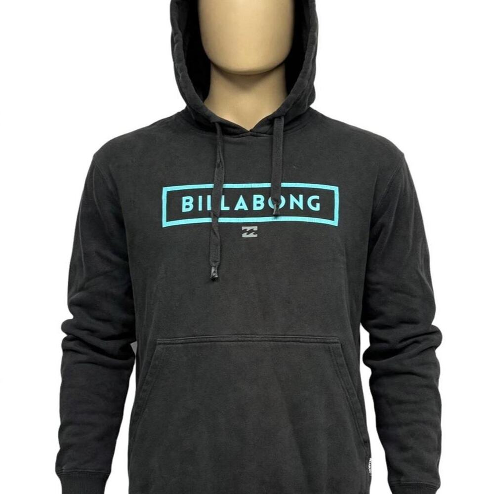 Billabong black cotton & polyester hoodie with blue logo size L